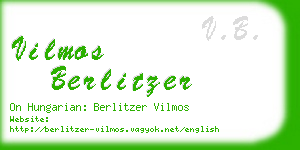 vilmos berlitzer business card